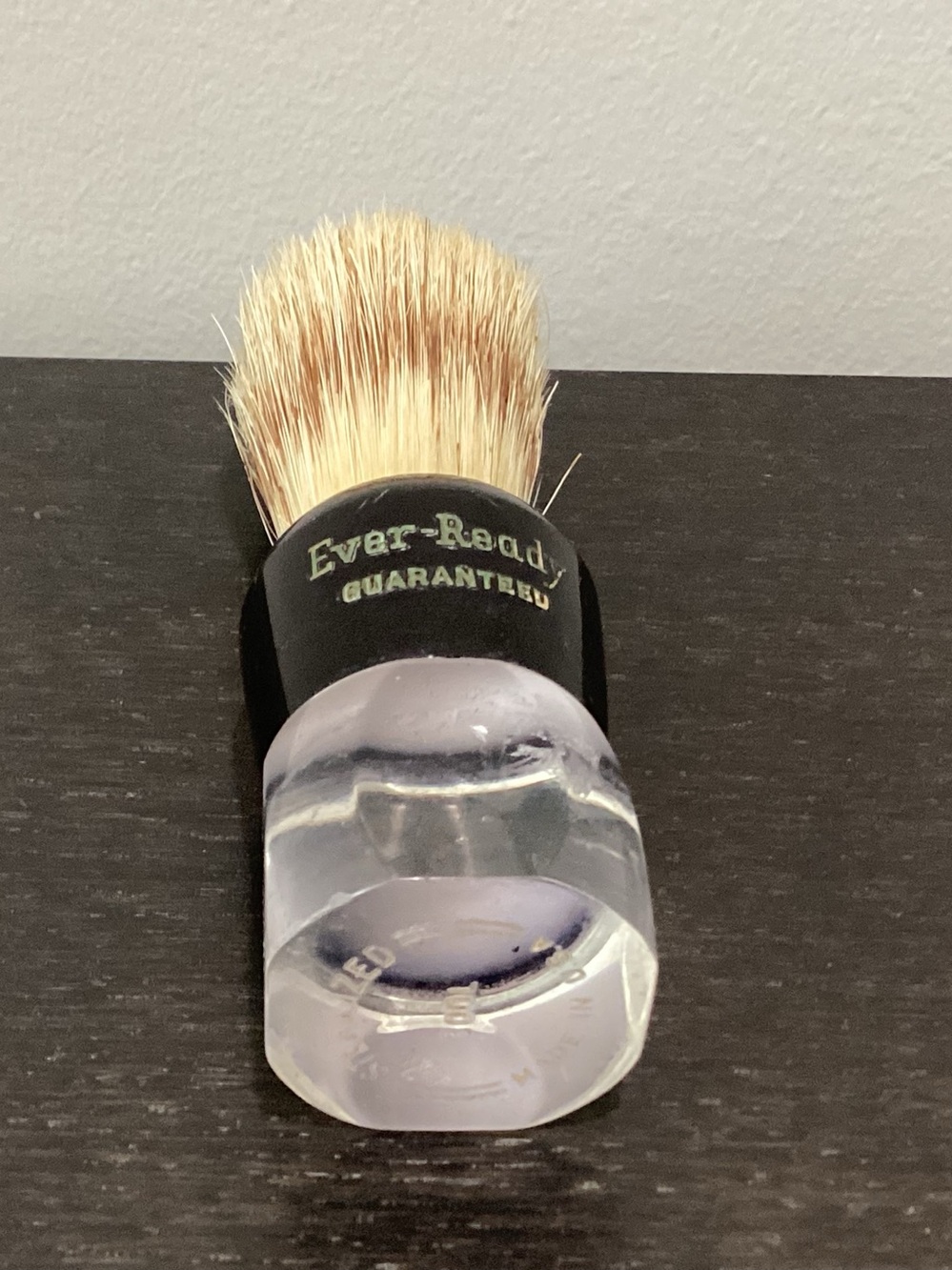 Vtg. Ever-Ready Shaving Brush Classic Model “Guaranteed”. Glossy black